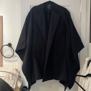 Rachel Zoe black cape coat